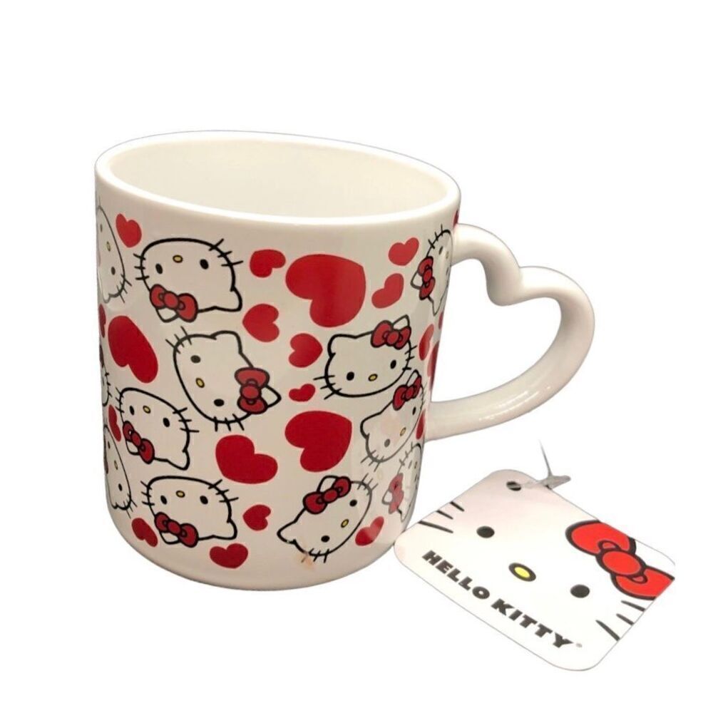 NWT HELLO KITTY Heart Handle Mug Coffee Tea Cup W TAG